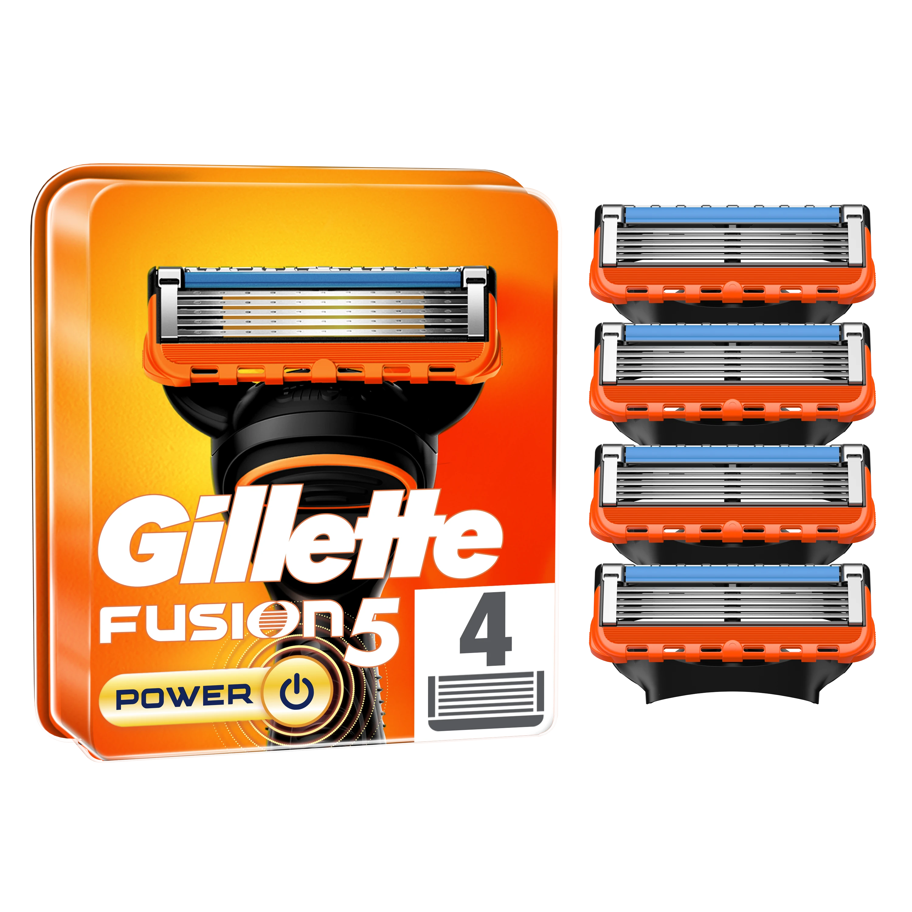 Gillete Skustuvo galvutės GILLETTE FUSION Power, 4 vnt.