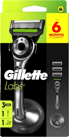Gillette Labs Skustuvas Vyrams + 3 skutimosi galvutės, magnetinis stovas