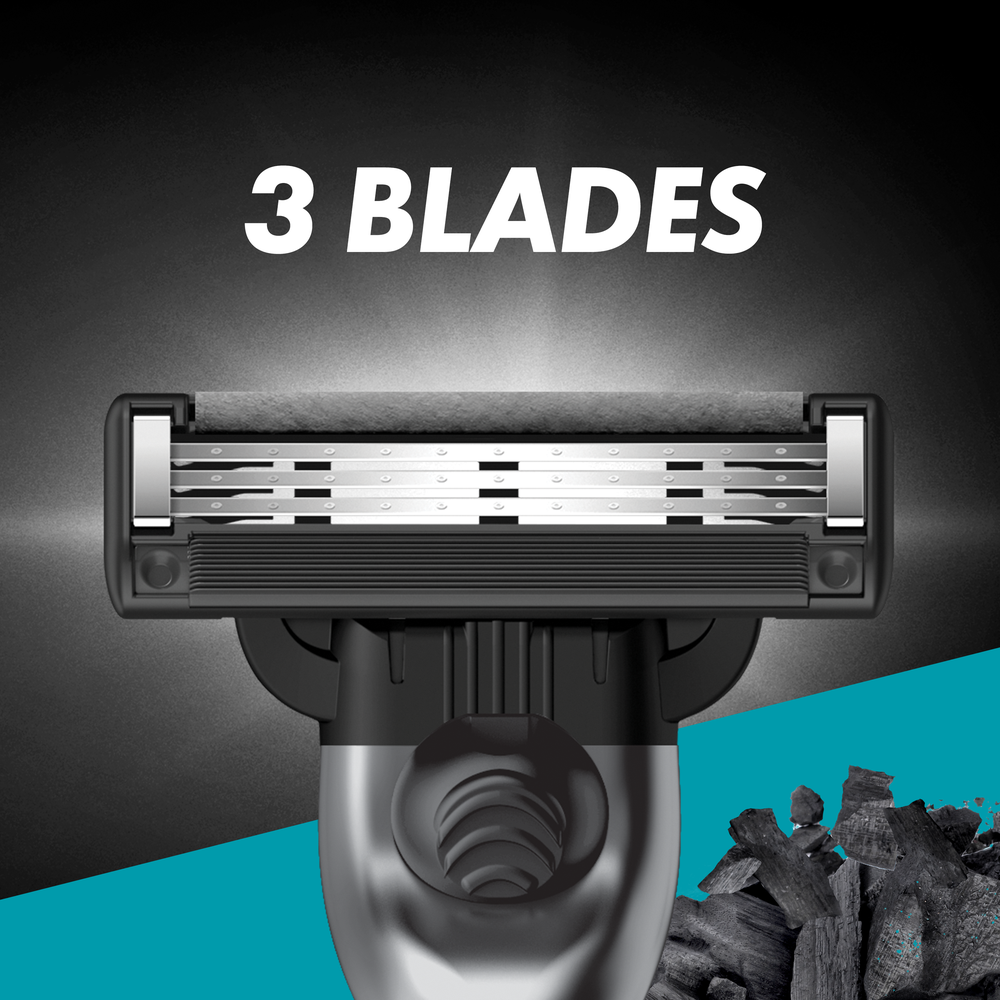Gillette Mach3 Charcoal Skustuvas Vyrams, 1 Gillette Skustuvas + 5 Keičiamos Galvutės