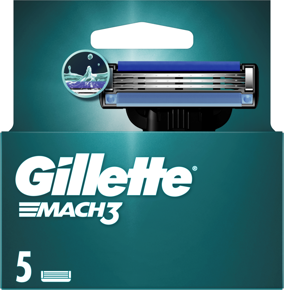 Gillette Mach3 Skustuvo Vyrams Galvutės, Papildomi Peiliukai, 5 Vnt.