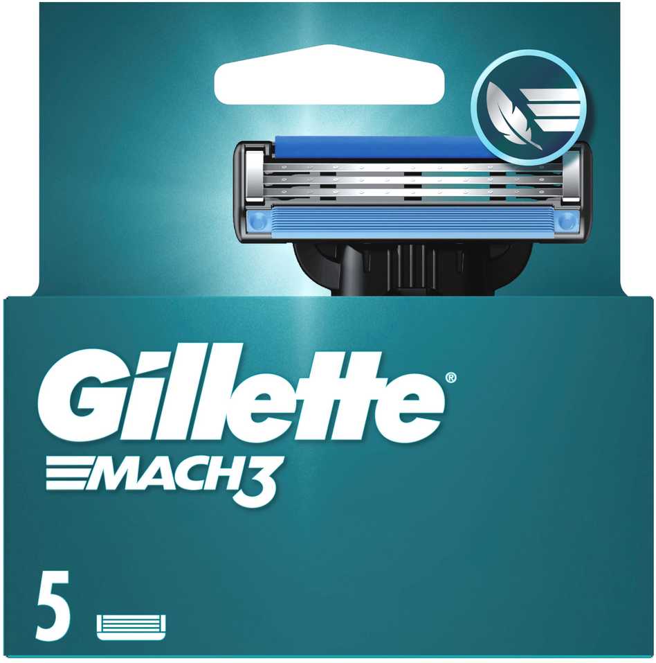 Gillette Mach3 Skustuvo Vyrams Galvutės, Papildomi Peiliukai, 5 Vnt.