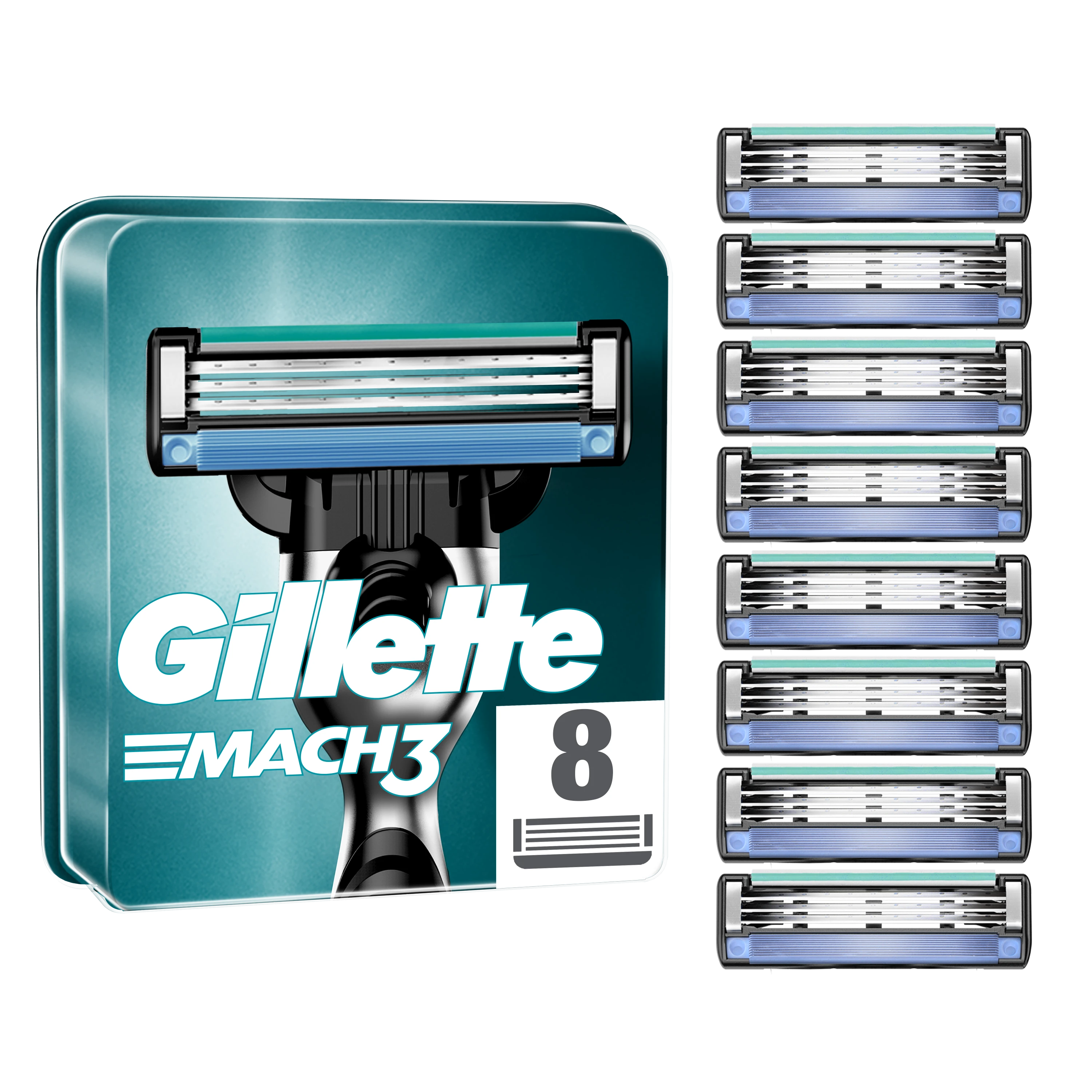 Skustuvo galvutės Gillette MACH3, 8 vnt.