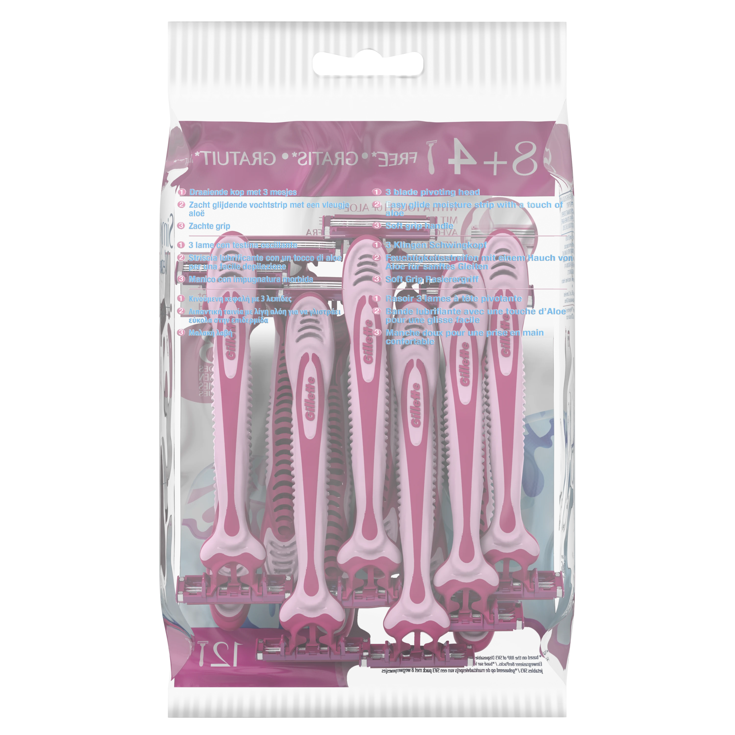 „Gillette Simply Venus 3“ Vienkartiniai Skustuvai Moterims, 12 vnt.