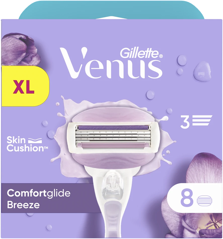 Gillette Venus ComfortGlide Breeze Skustuvo Keičiamos Galvutės, 8 vnt