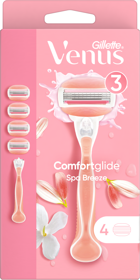 Gillette Venus ComfortGlide Spa Breeze Skustuvas + Galvutės 4 vnt