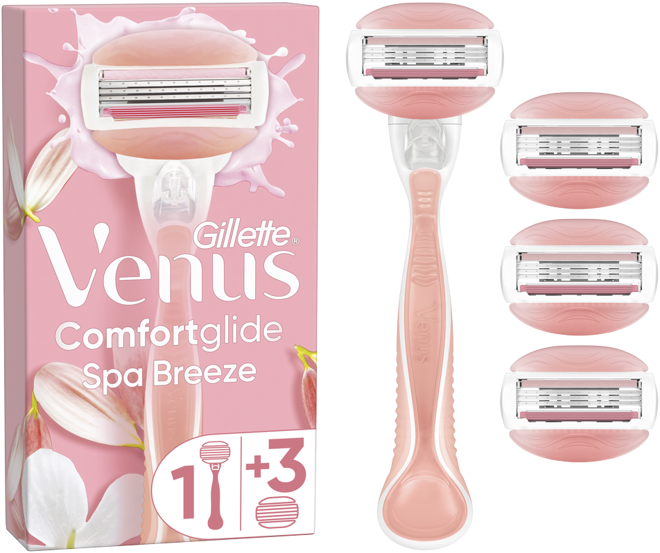 Gillette Venus ComfortGlide Spa Breeze Skustuvas + Galvutės 4 vnt