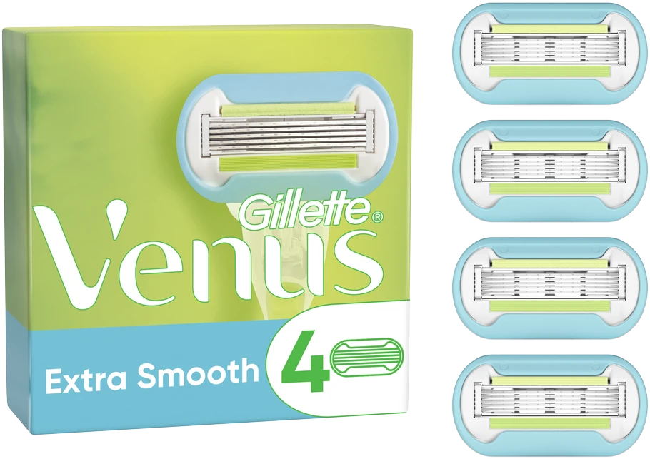 Gillette Venus Extra Smooth Skustuvo Keičiamos Galvutės, 4 vnt