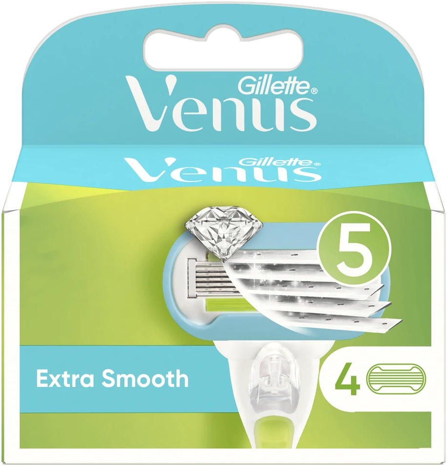 Gillette Venus Extra Smooth Skustuvo Keičiamos Galvutės, 4 vnt