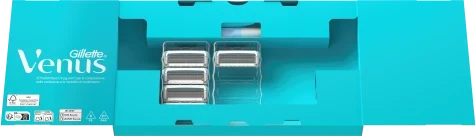 Gillette Venus Satin Care Aloe skustuvas intymios srities plaukams + galvutė 5 vnt.