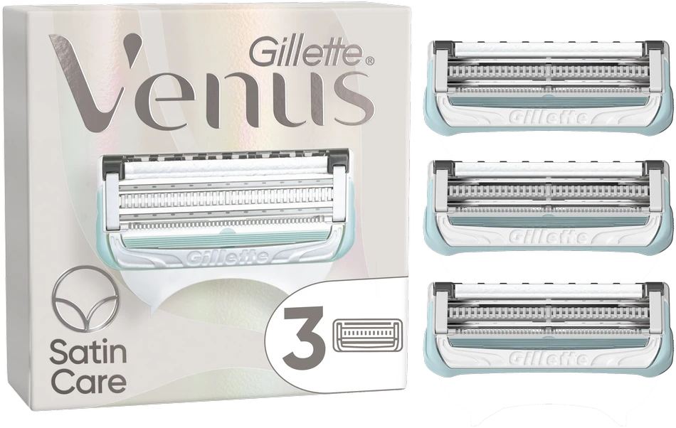 Gillette Venus Satin Care Skutimosi Peiliukai Gaktoms Plaukams, Moterims, 3 vnt