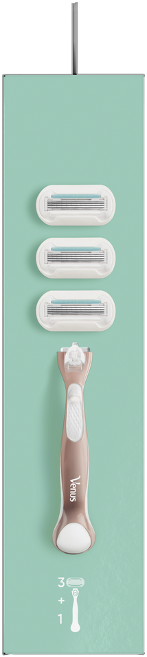 Gillette Venus Pro Smooth Sensitive Skustuvas, 3 Keičiamos Skustuvo Galvutės