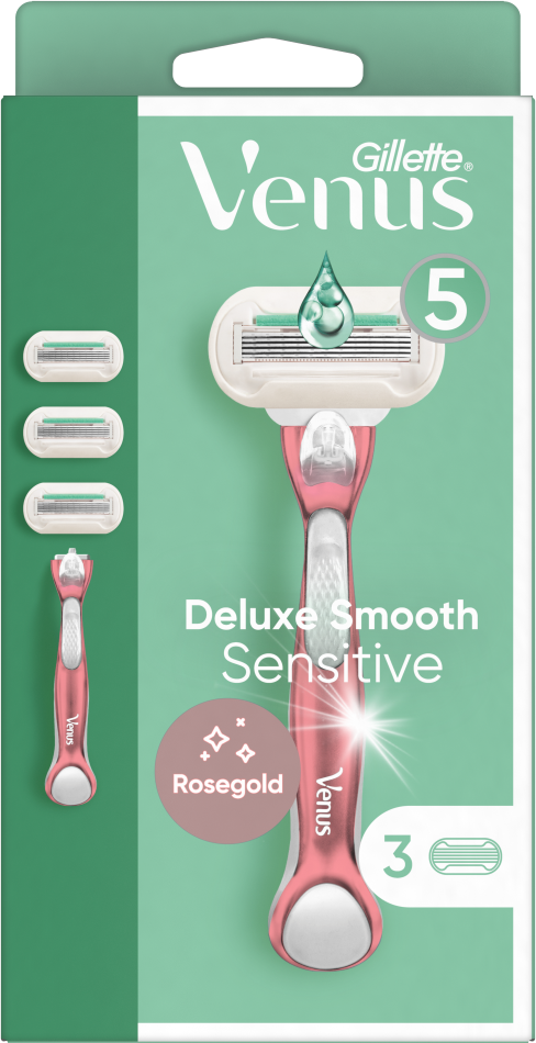 Gillette Venus Pro Smooth Sensitive Skustuvas, 3 Keičiamos Skustuvo Galvutės