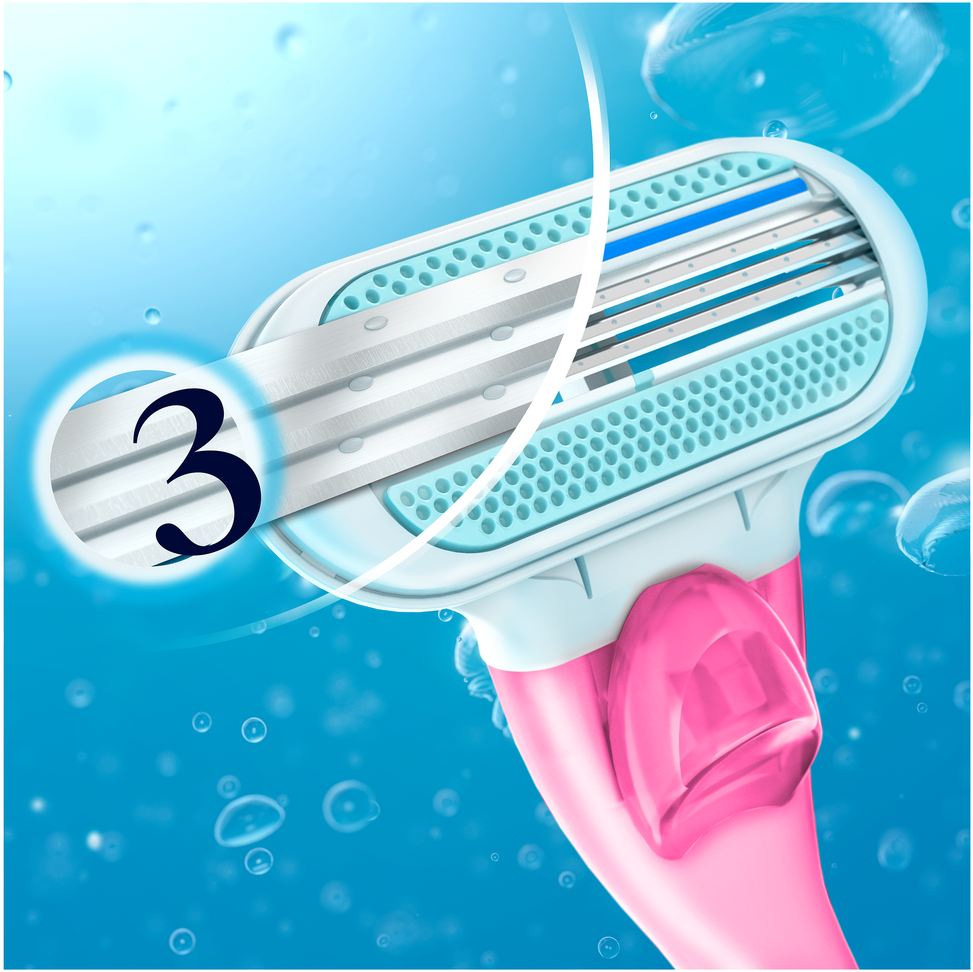Gillette Venus Smooth Sensitive Rožinė, 4 Atsarginiai Peiliukai