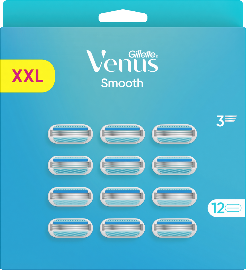 Gillette Venus Smooth Skustuvo Keičiamos Galvutės, 12 vnt.