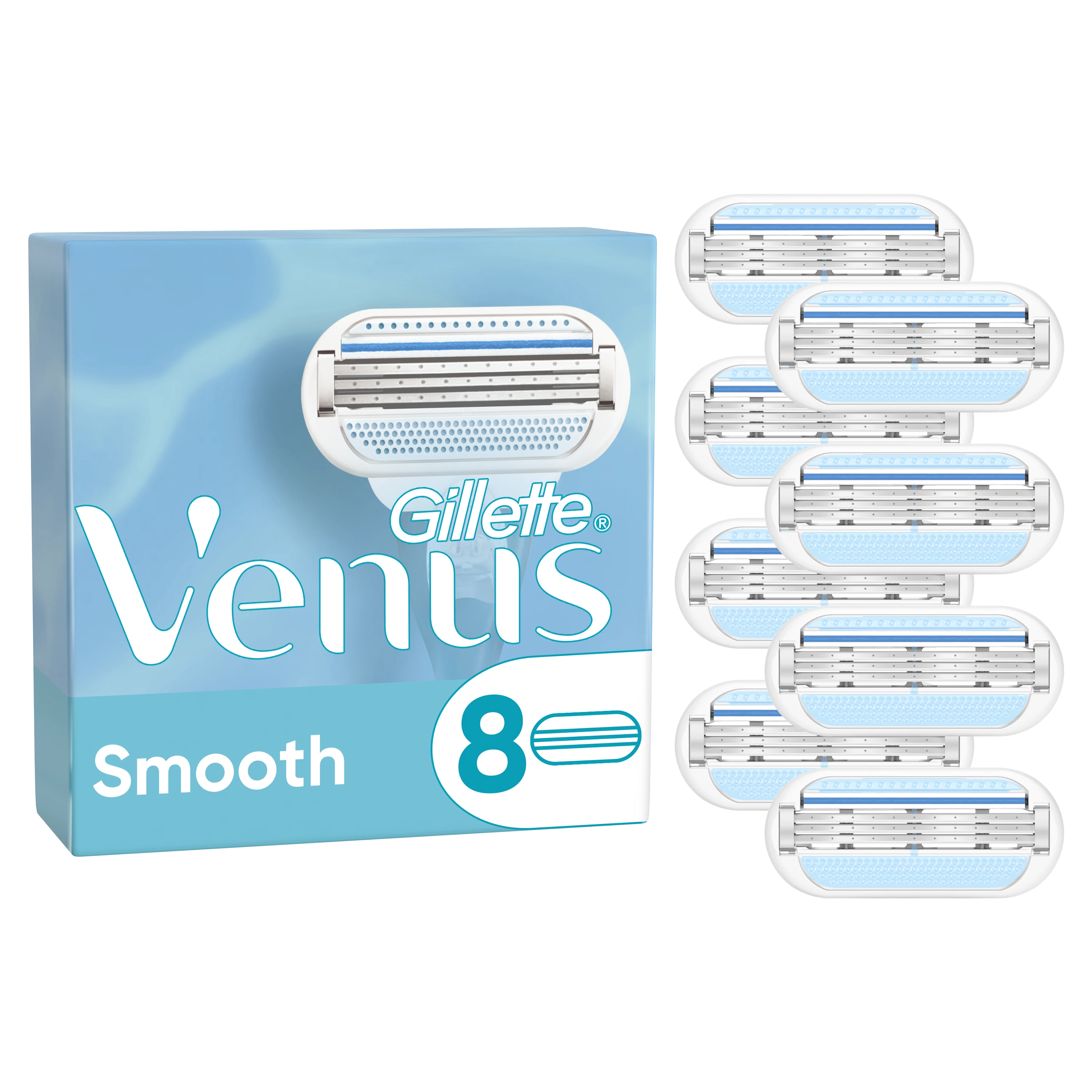 Gillette Venus Smooth Skustuvo Keičiamos Galvutės, 8 vnt