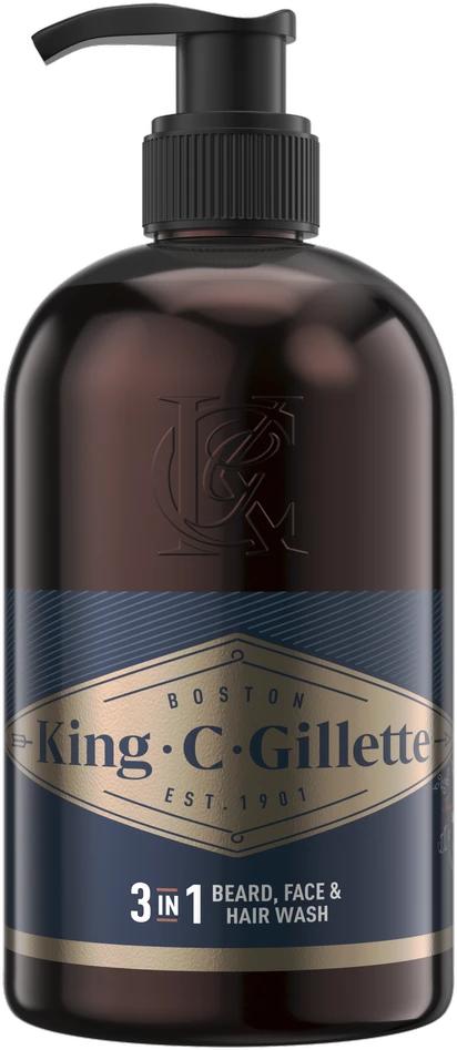 King C Gillette Barzdos ir Veido Prausiklis 3in1, 350 ml