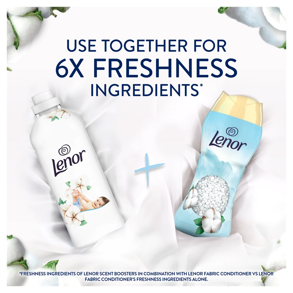 LENOR Kvapų Granulės Sensitive Cotton Fresh 495 g (41 Skalbimai)