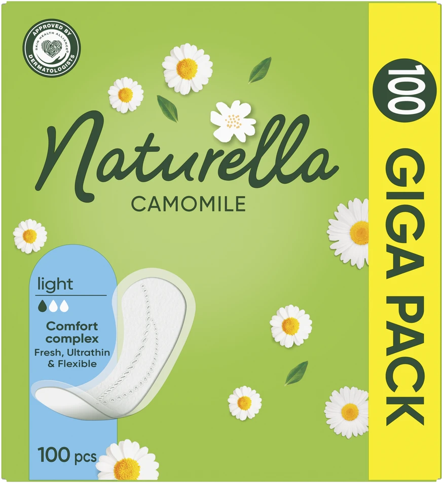 Naturella Light Camomile Higieniniai Įklotai, 100 vnt.