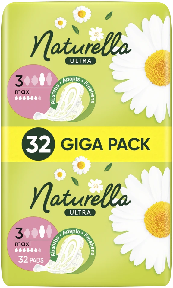 Naturella Ultra Maxi Size 3 Higieniniai Paketai Su Sparneliais, 32 vnt.