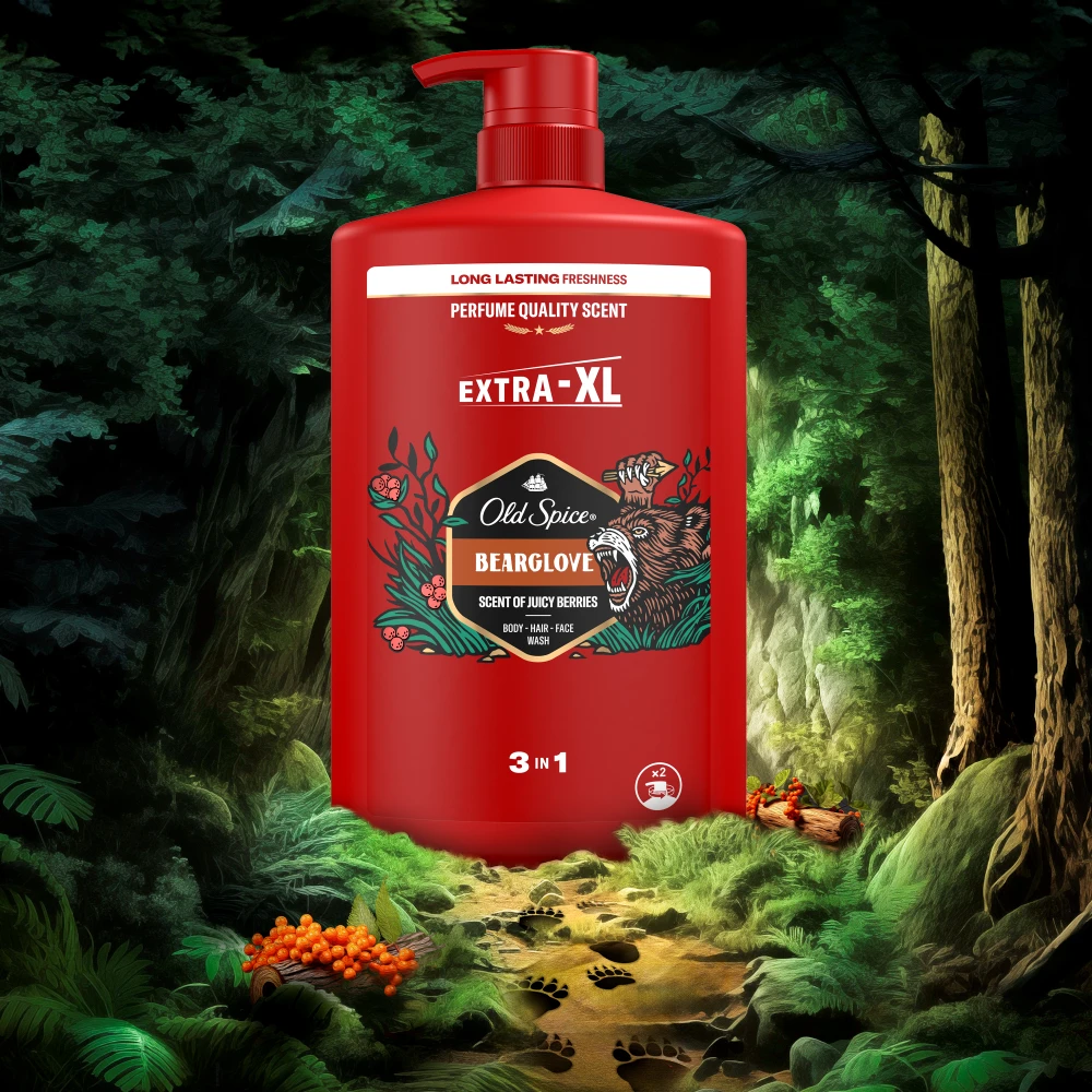 Old Spice Bearglove Dušo Želė Ir Šampūnas Vyrams, 1000 ml