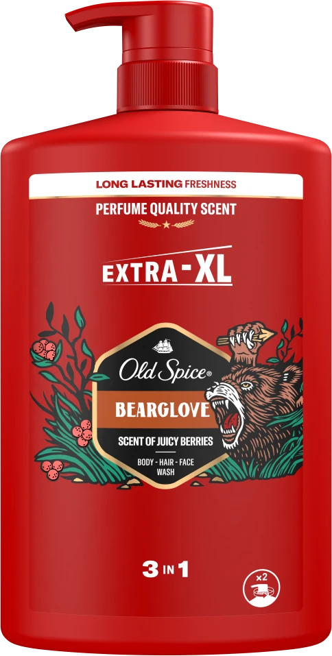 Old Spice Bearglove Dušo Želė Ir Šampūnas Vyrams, 1000 ml