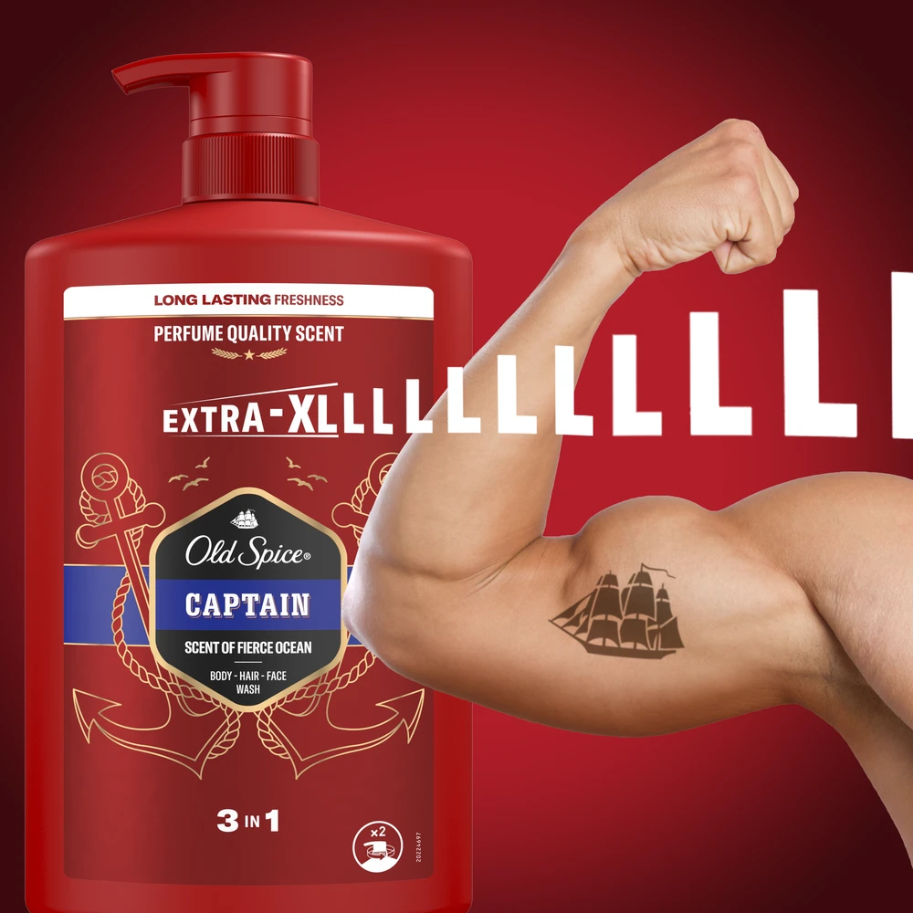 Old Spice Captain Dušo Želė Ir Šampūnas Vyrams, 4x1000 ml