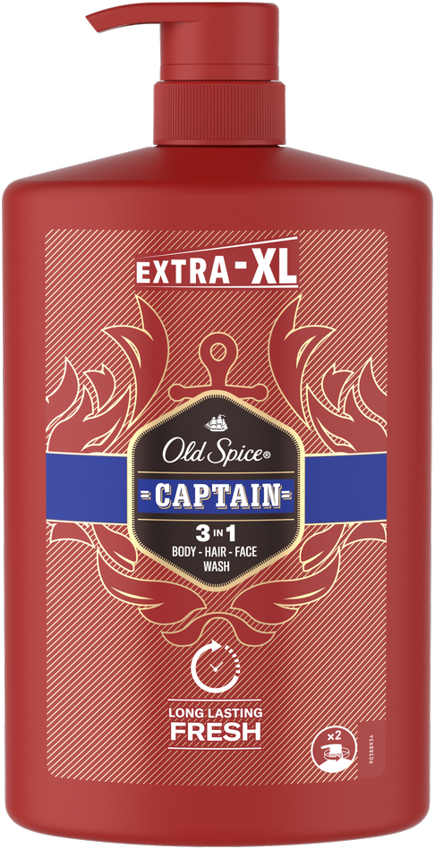Old Spice Captain Dušo Želė Ir Šampūnas Vyrams, 1000 ml