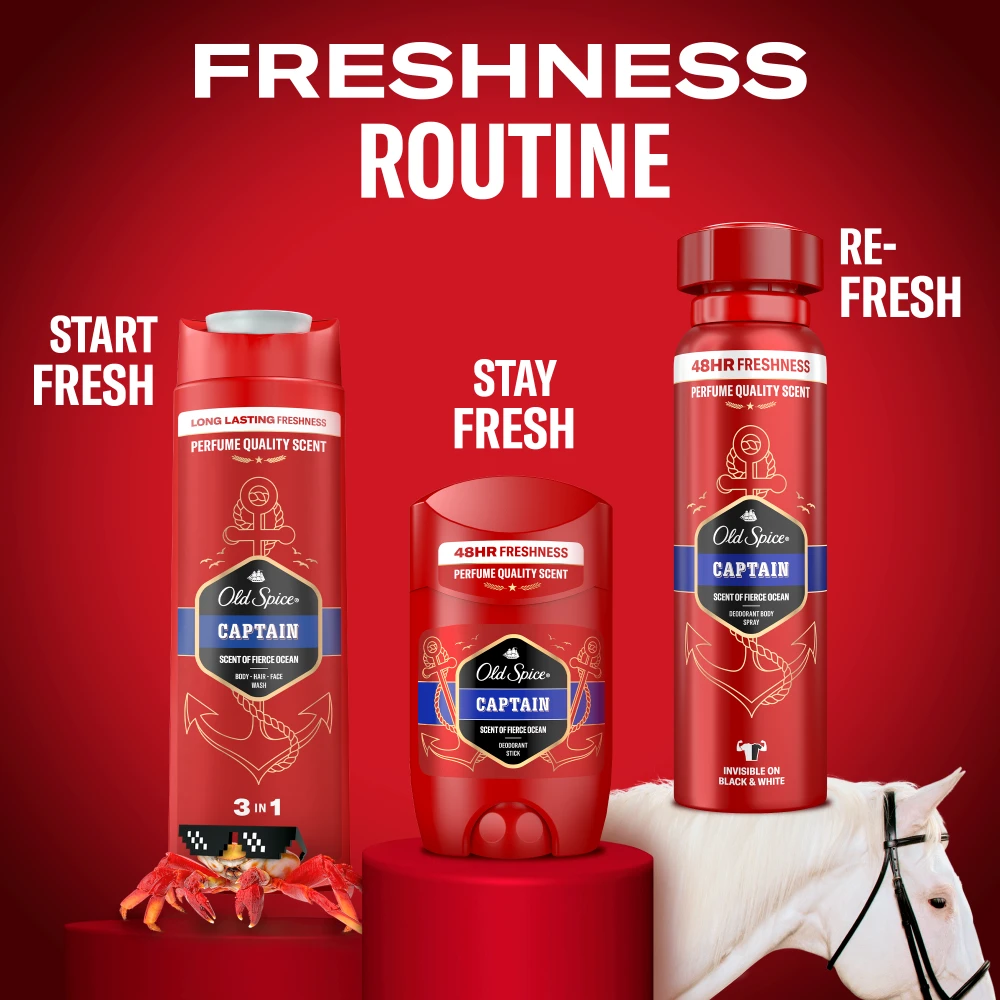 Old Spice Captain Pieštukinis Dezodorantas, 2x50 ml