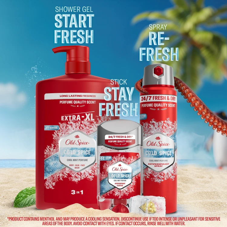 Old Spice Cold Spice Dušo Želė Ir Šampūnas Vyrams, 4x1000 ml