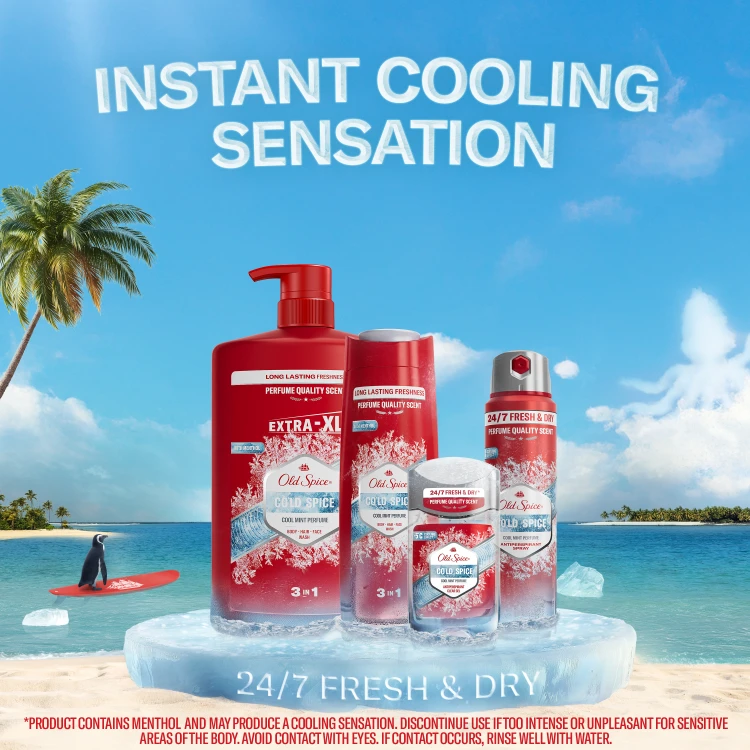 Old Spice Cold Spice Dušo Želė Ir Šampūnas Vyrams, 4x1000 ml