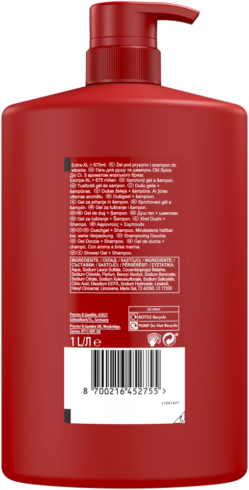 Old Spice Deep Sea Dušo želė dušo želė vyrams, 1000 ml