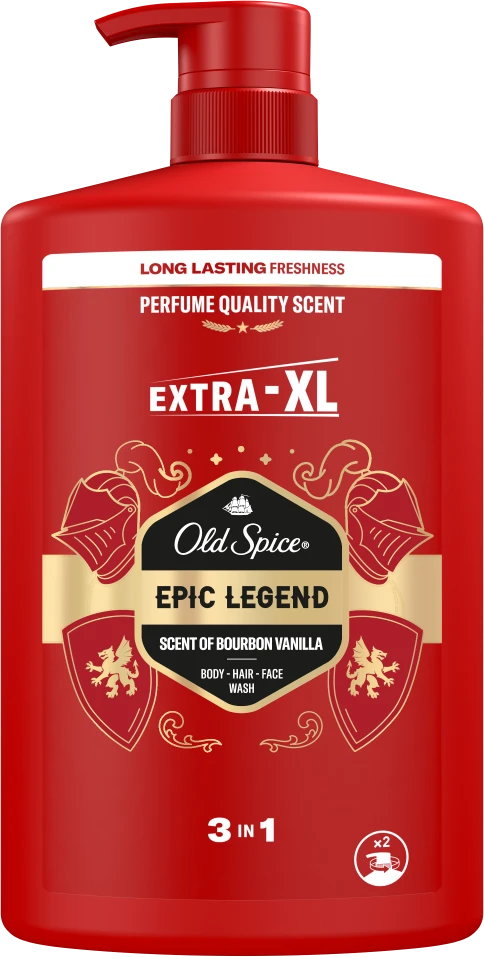 Old Spice Epic Legend Dušo Želė Ir Šampūnas Vyrams, 4x1000 ml
