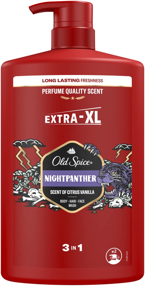 Old Spice Night Panther Dušo Želė Ir Šampūnas Vyrams, 4x1000 ml