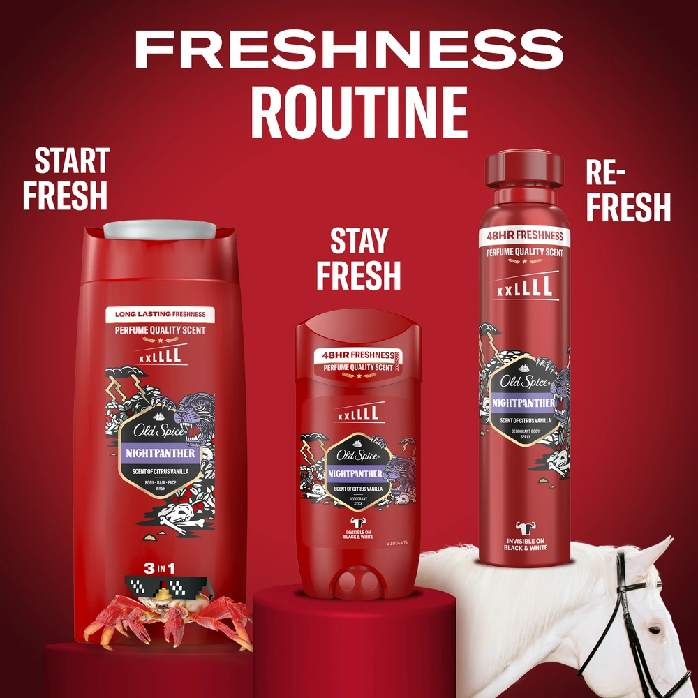Old Spice Night Panther Dušo Želė Ir Šampūnas Vyrams, 4x1000 ml