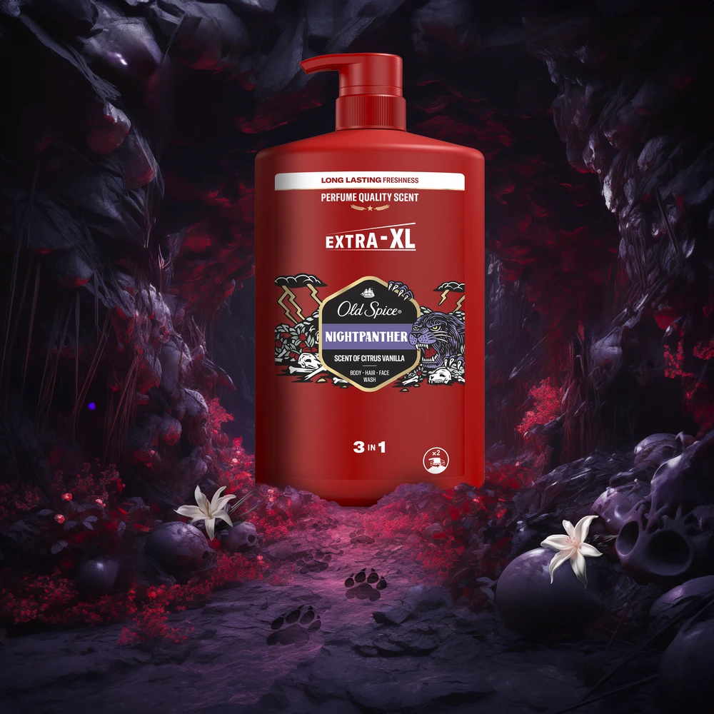 Old Spice Night Panther Dušo Želė Ir Šampūnas Vyrams, 4x1000 ml