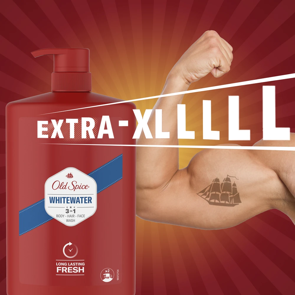 Old Spice Whitewater Dušo Želė Ir Šampūnas Vyrams, 1000 ml