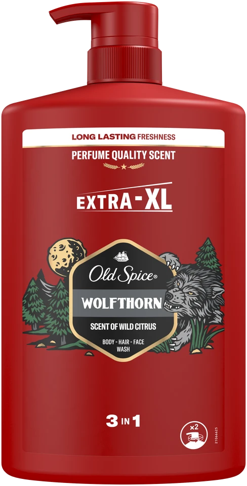 Old Spice Wolfthorn Dušo Želė Ir Šampūnas Vyrams, 4x1000 ml