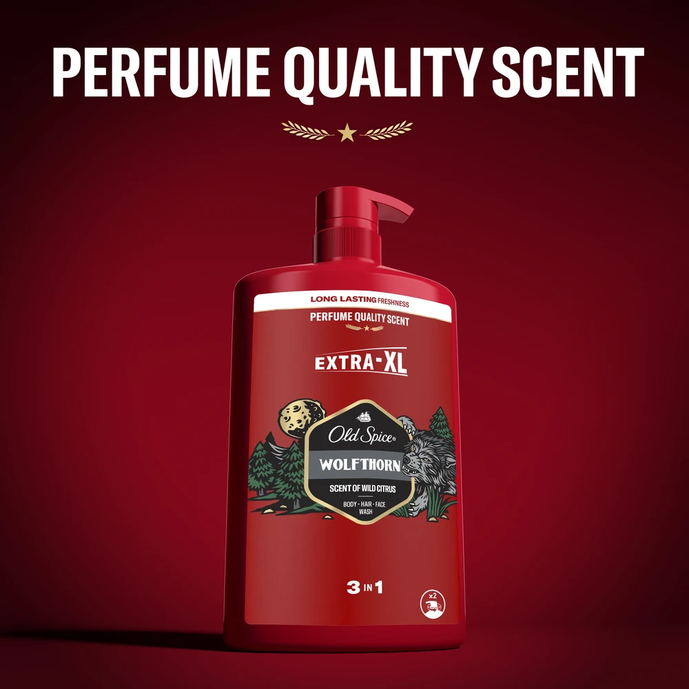 Old Spice Wolfthorn Dušo Želė Ir Šampūnas Vyrams, 4x1000 ml