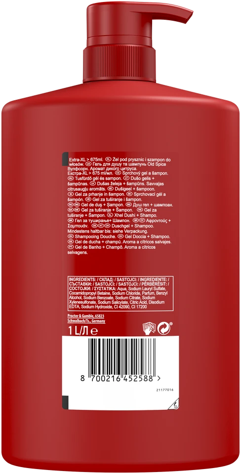 Old Spice WolfThorn 3in1 Dušo želė dušo gelis vyrams, 1000 ml