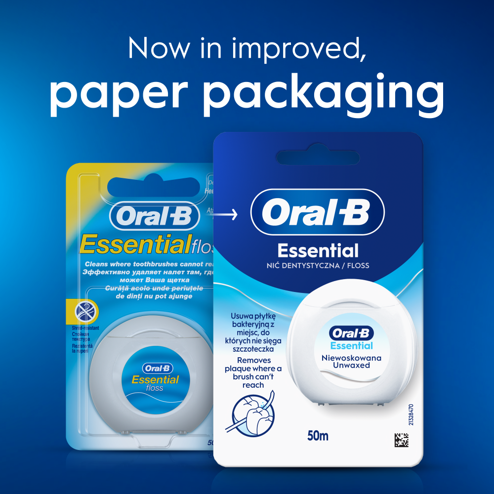 Oral-B Essential Dantų Siūlas, Be Vaško, 50 m