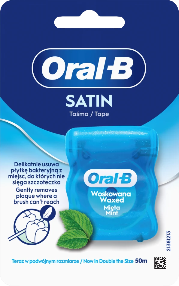 Oral-B Satin Tape Mėtų Vaškuotas Dantų Siūlas 50 m