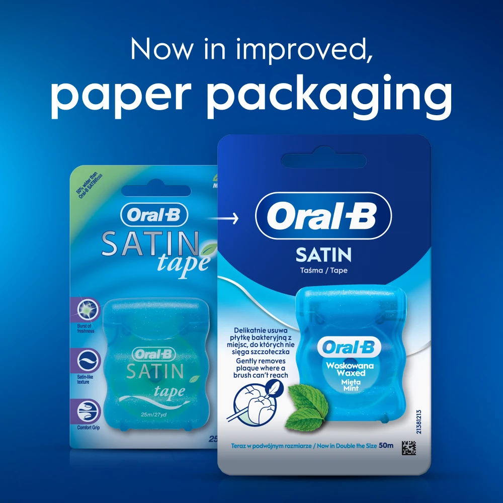 Oral-B Satin Tape Mėtų Vaškuotas Dantų Siūlas 50 m