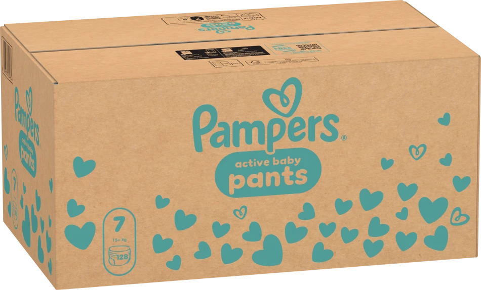 Pampers Active Baby Pants Sauskelnės, 7 Dydis, 128 vnt.