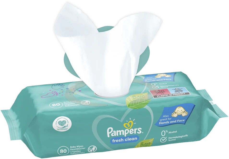 Drėgnos servetėlės Pampers Fresh Clean, 15 pak. x 80 vnt., 1200 servetėlių