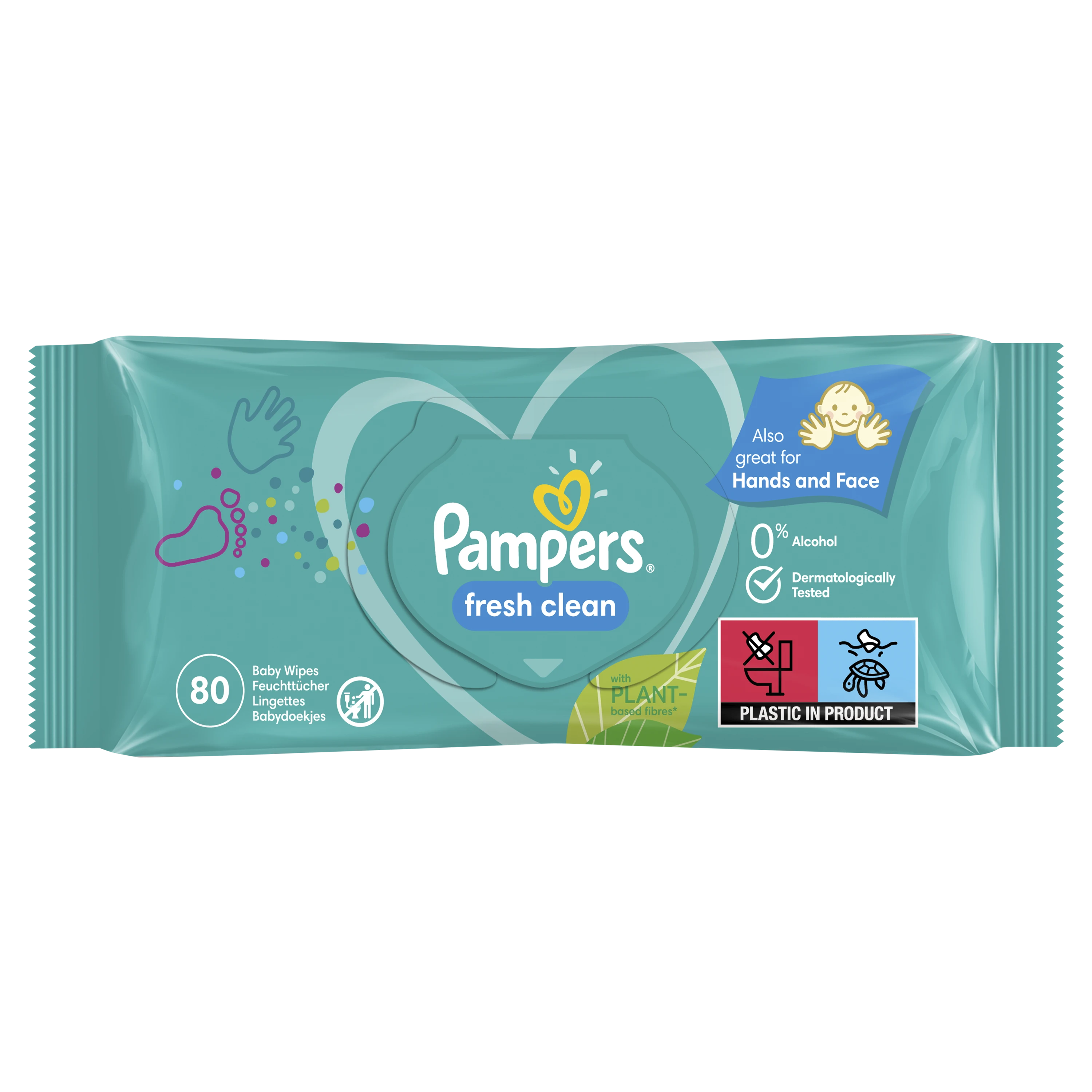 Drėgnos servetėlės Pampers Fresh Clean, 15 pak. x 80 vnt., 1200 servetėlių
