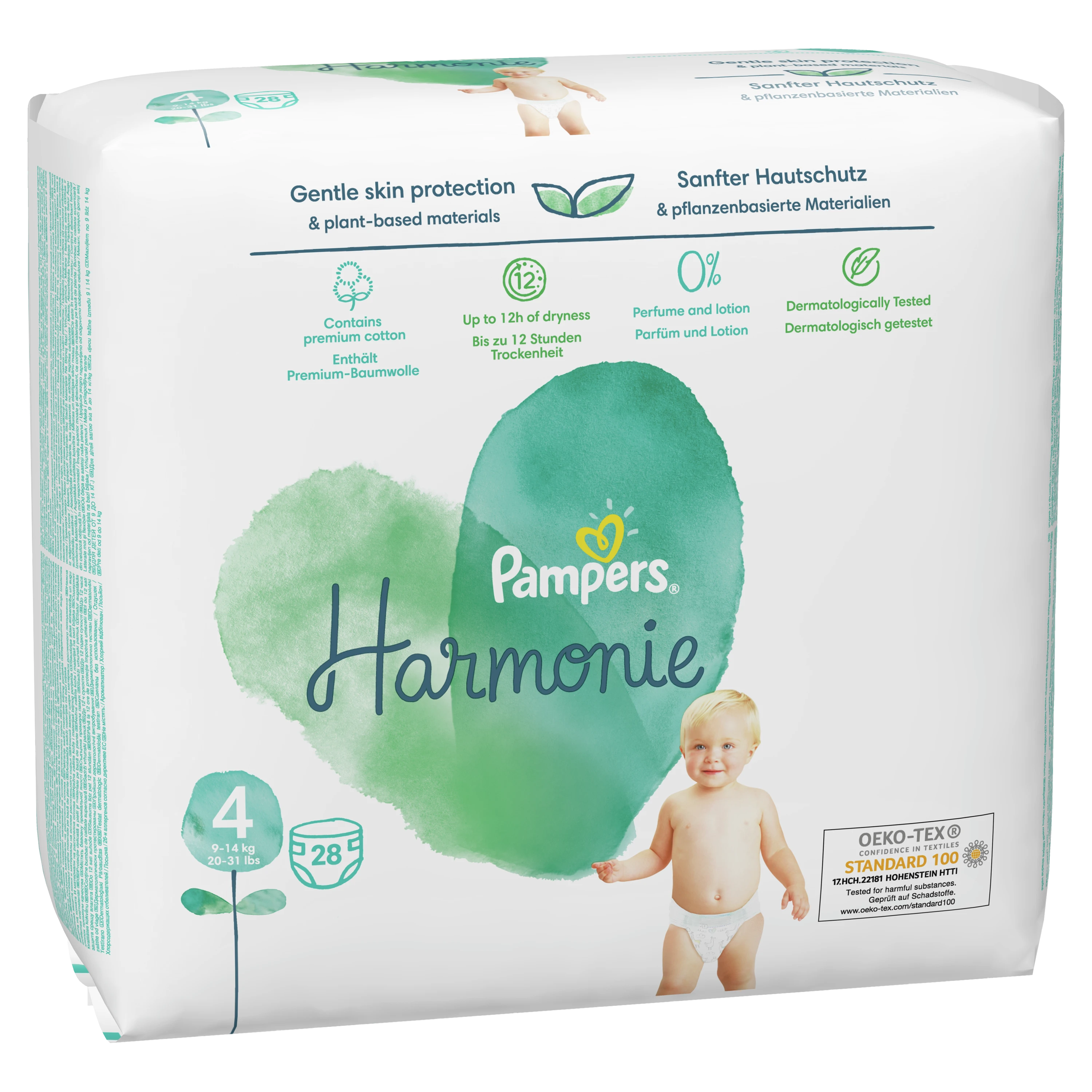 Pampers Harmonie, 4 Dydis, 28 Sauskelnės, 9-14kg