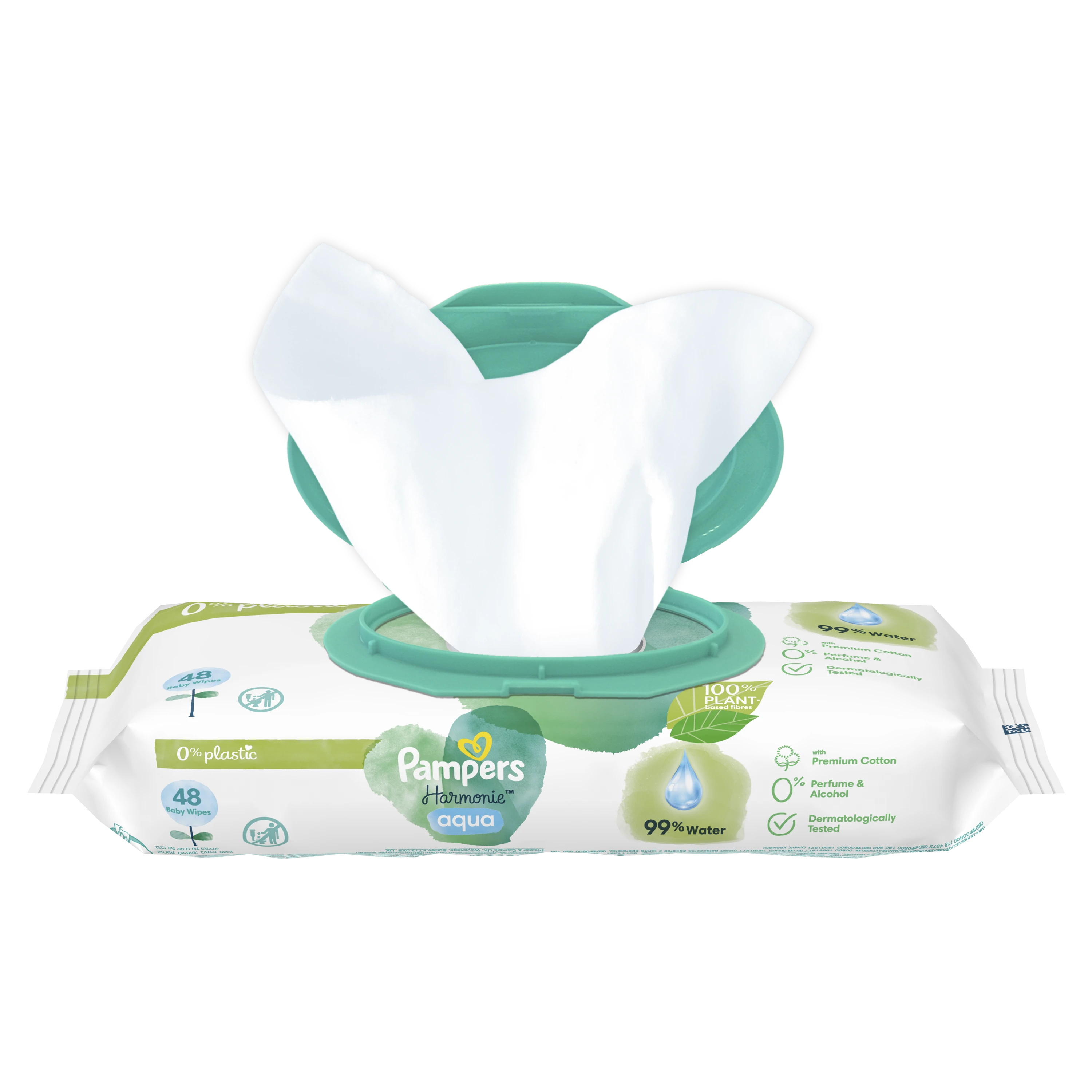 Pampers Harmonie Aqua Servetėlės Kūdikiams, 15 pakuočių, 720 servetėlių