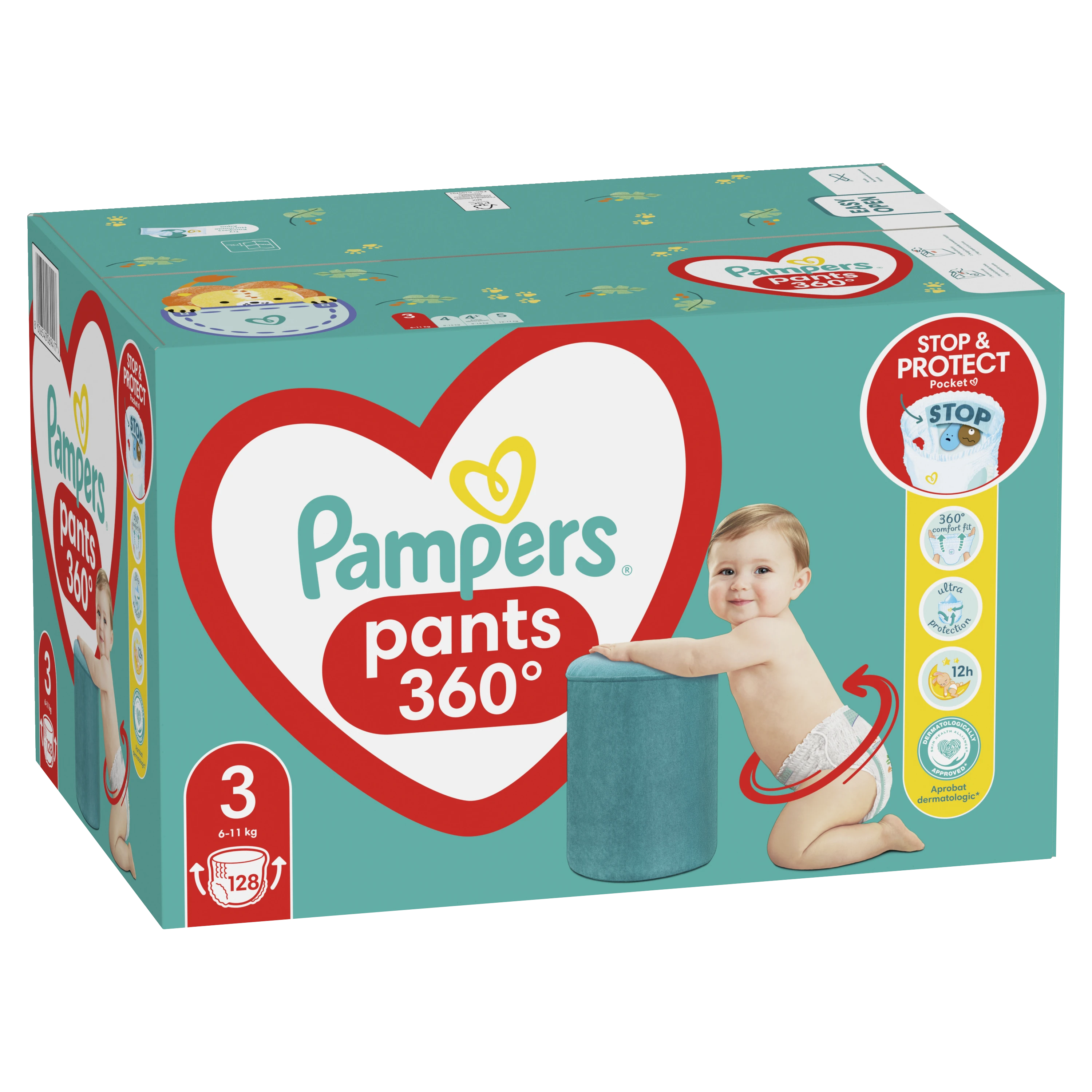 Sauskelnės - kelnaitės Pampers Pants 3 Dydis,  6-11kg, 128vnt.