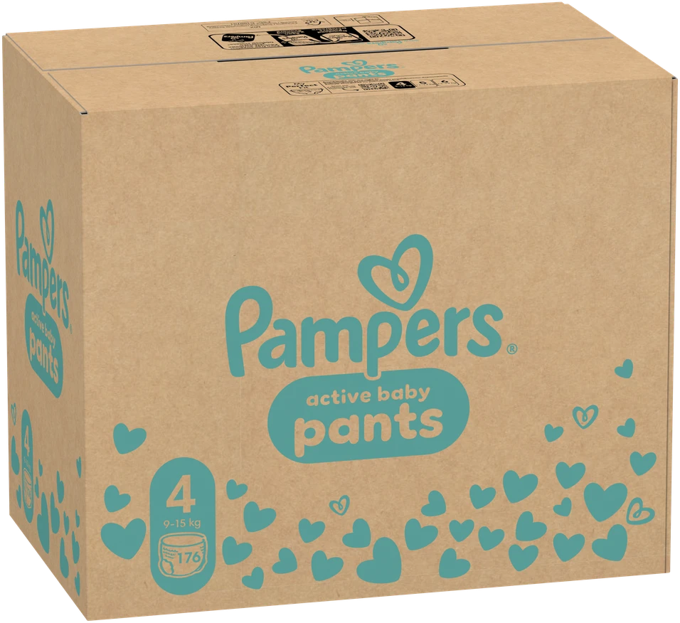 Sauskelnės-kelnaitės Pampers Pants, 4 Dydis, 9–15kg, 176 vnt.