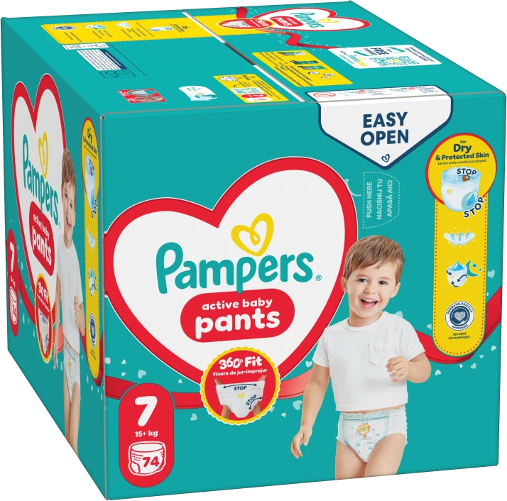 Sauskelnės - kelnaitės Pampers Pants 7 dydis, 17kg+, 74vnt.